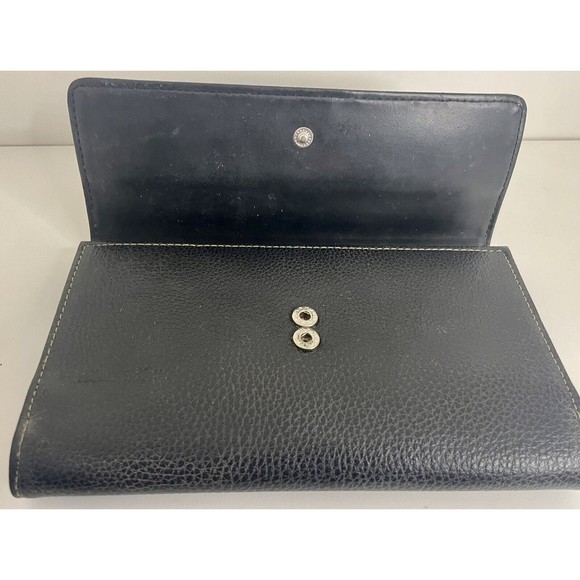 ESPRIT Womens Black Faux Leather Tri-Fold Wallet VTG 90s 12 Card Holder Photo ID - Picture 6 of 16
